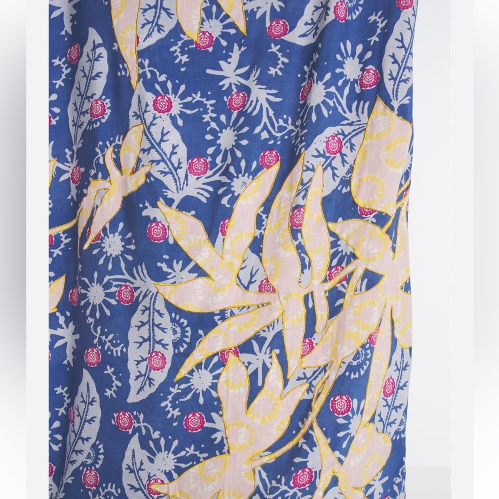 Anthropologie Klara Blue and Yellow Floral Duvet Cover +shams - Picture 4 of 6
